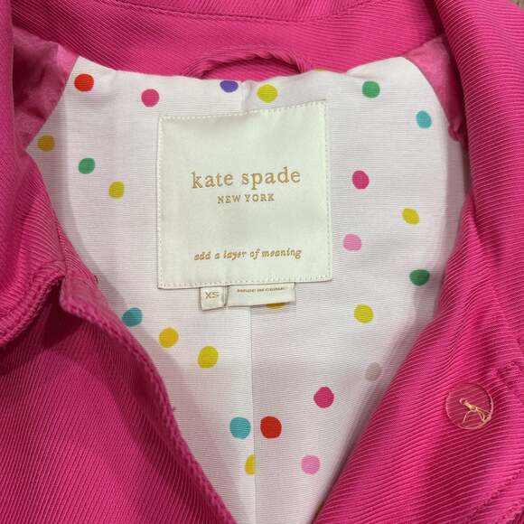 Kate Spade Pink Fall Trench Coat / Jacket with Gold Buttons - Picture 2 of 5